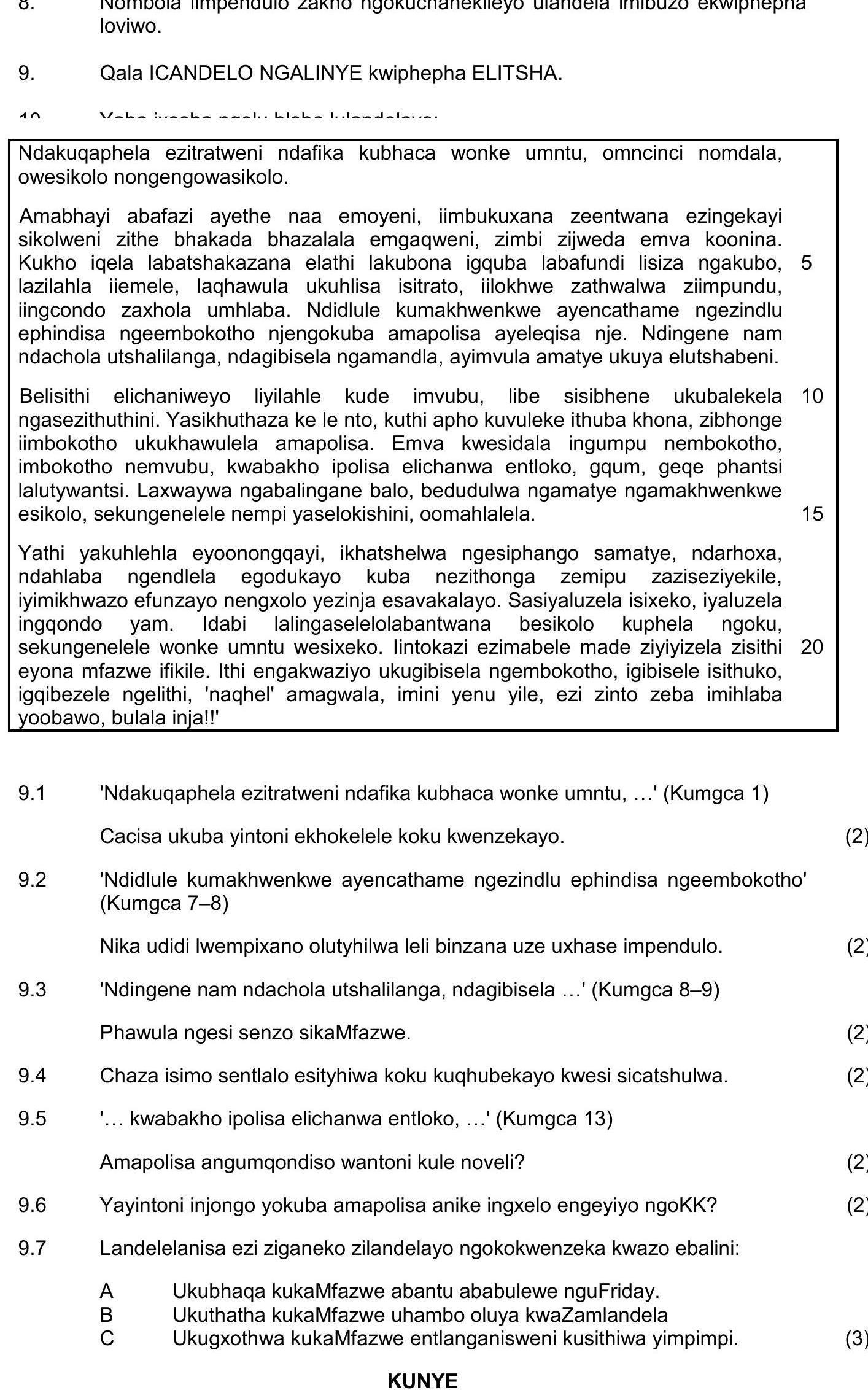 Qala-ICANDELO-NGALINYE-kwiPhepha-ELITHSA-NSC IsiXhosa HL-Question 9-2017-Paper 2.png