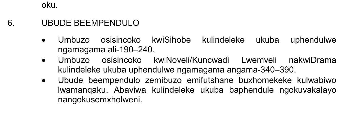 UBUDE-BEEMPENDULO--•-Umbuzo-osisincoko-kwiSihobe-kulindeleke-ukuba-uphendulwe-ngamagama-ali-190–240-NSC IsiXhosa HL-Question 6-2018-Paper 2.png