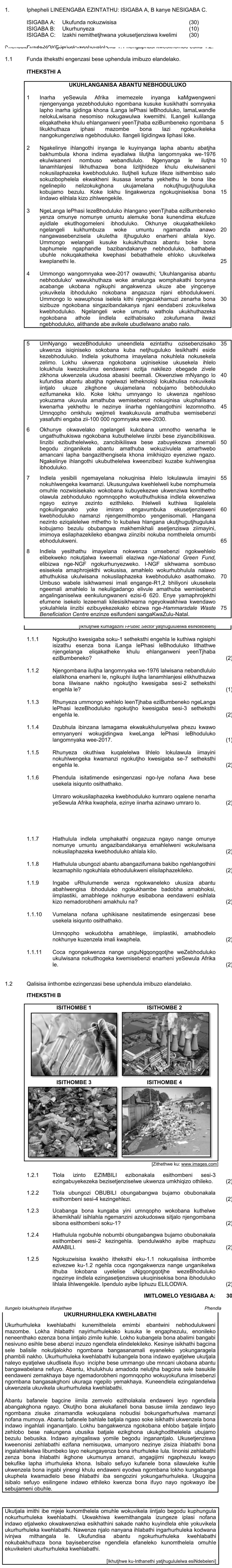1.1-Kukwamekwa-okanye-kukubukulwa-ngemi-sezembeni-NSC IsiXhosa HL-Question 1-2019-Paper 1.png
