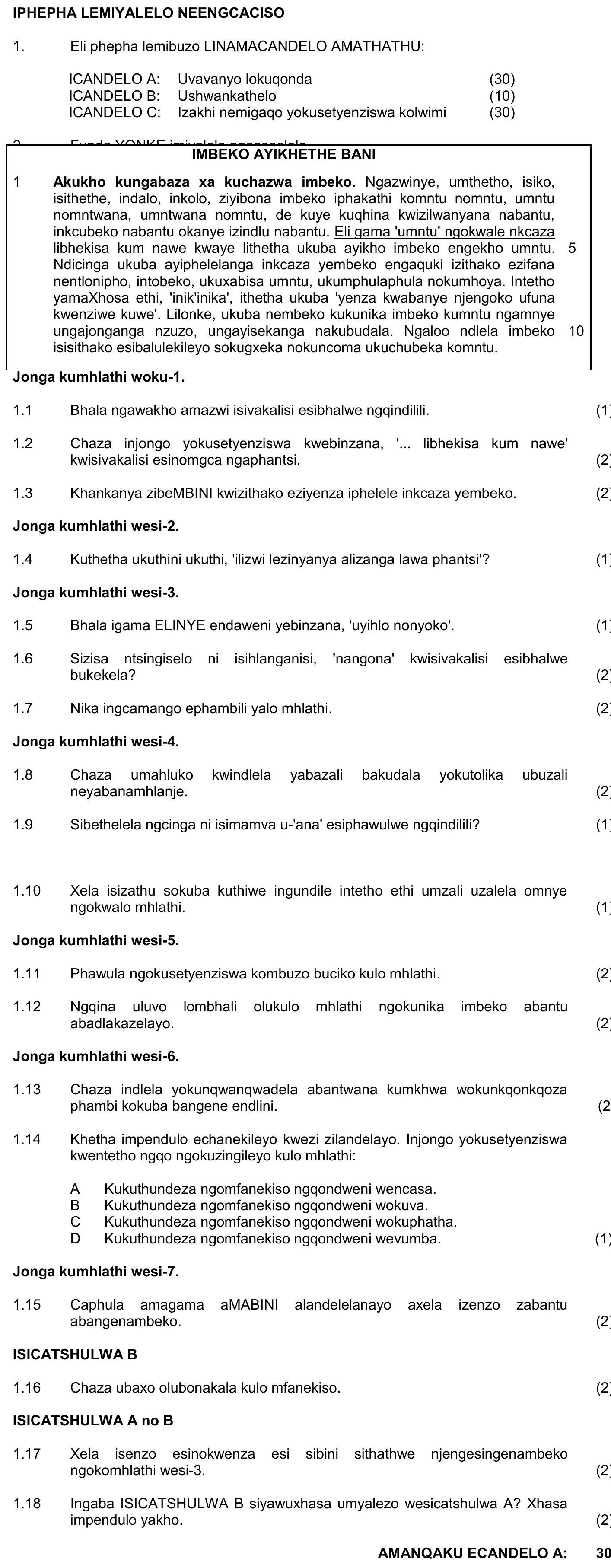 Akukho-kungabaza-xa-kuchazwa-imbewu-NSC IsiXhosa HL-Question 1-2019-Paper 1.png