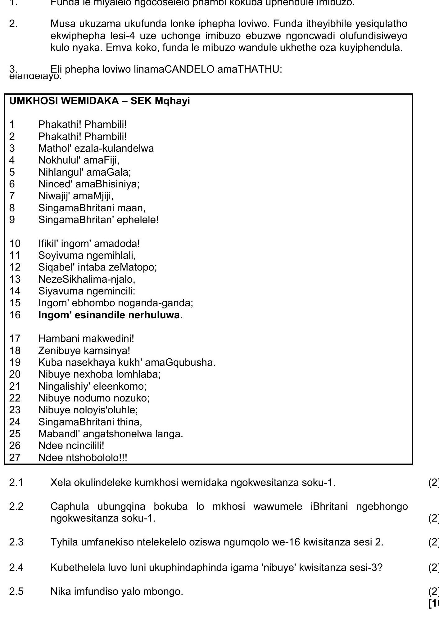 2.2-SingaBhrithani-maan,-SingamaBhrithani'-ephelele-NSC IsiXhosa HL-Question 2-2021-Paper 2.png
