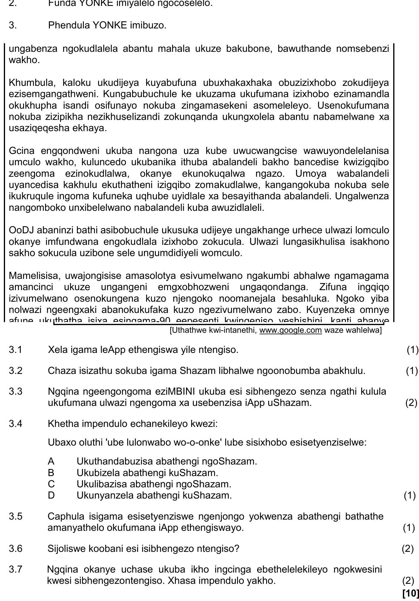 3.1-YiApp-uShazam/InguShazam/Shazam-NSC IsiXhosa HL-Question 3-2021-Paper 1.png
