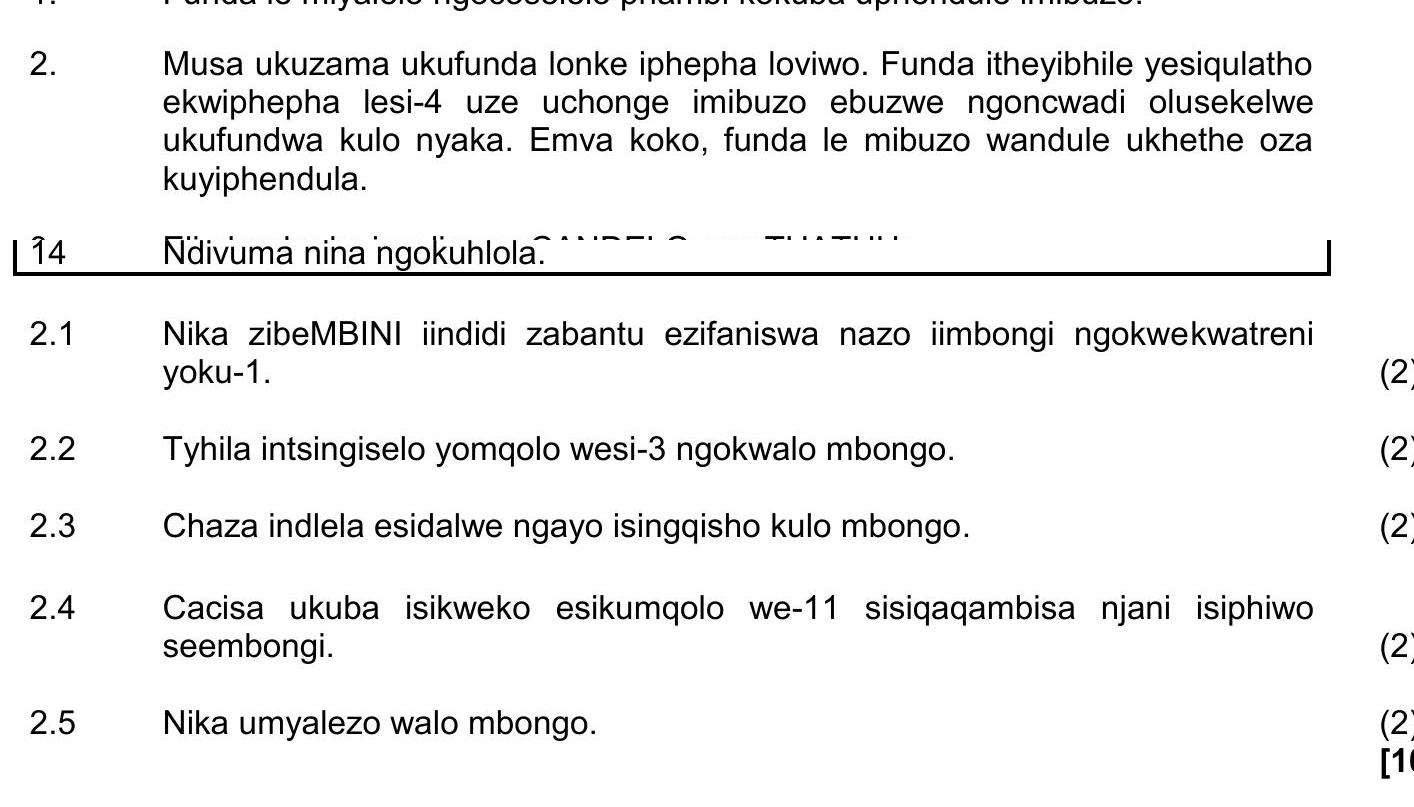 Musa-ukufunza-ukufa-lonke-iphepha-lowo-NSC IsiXhosa HL-Question 2-2021-Paper 2.png