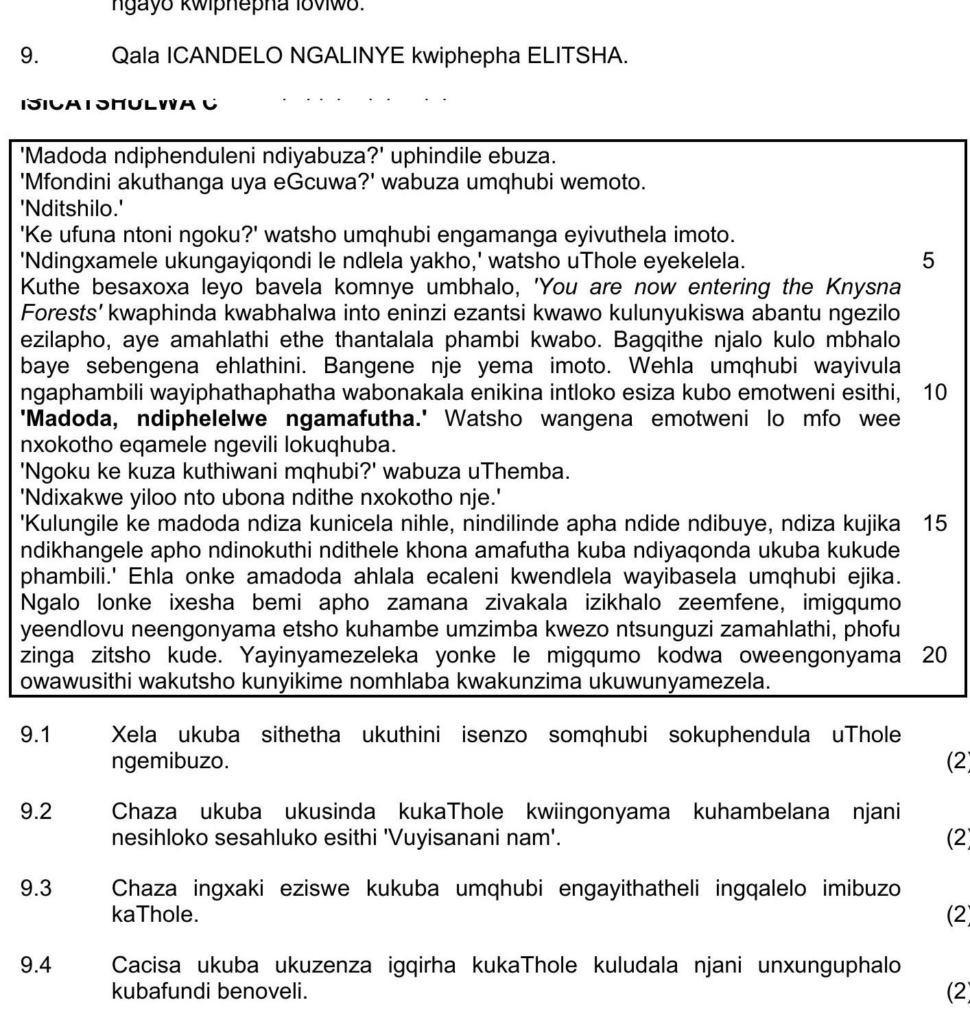Qala-ICANDELO-NGALINYE-kwiphepha-ELITHSA-NSC IsiXhosa HL-Question 9-2021-Paper 2.png