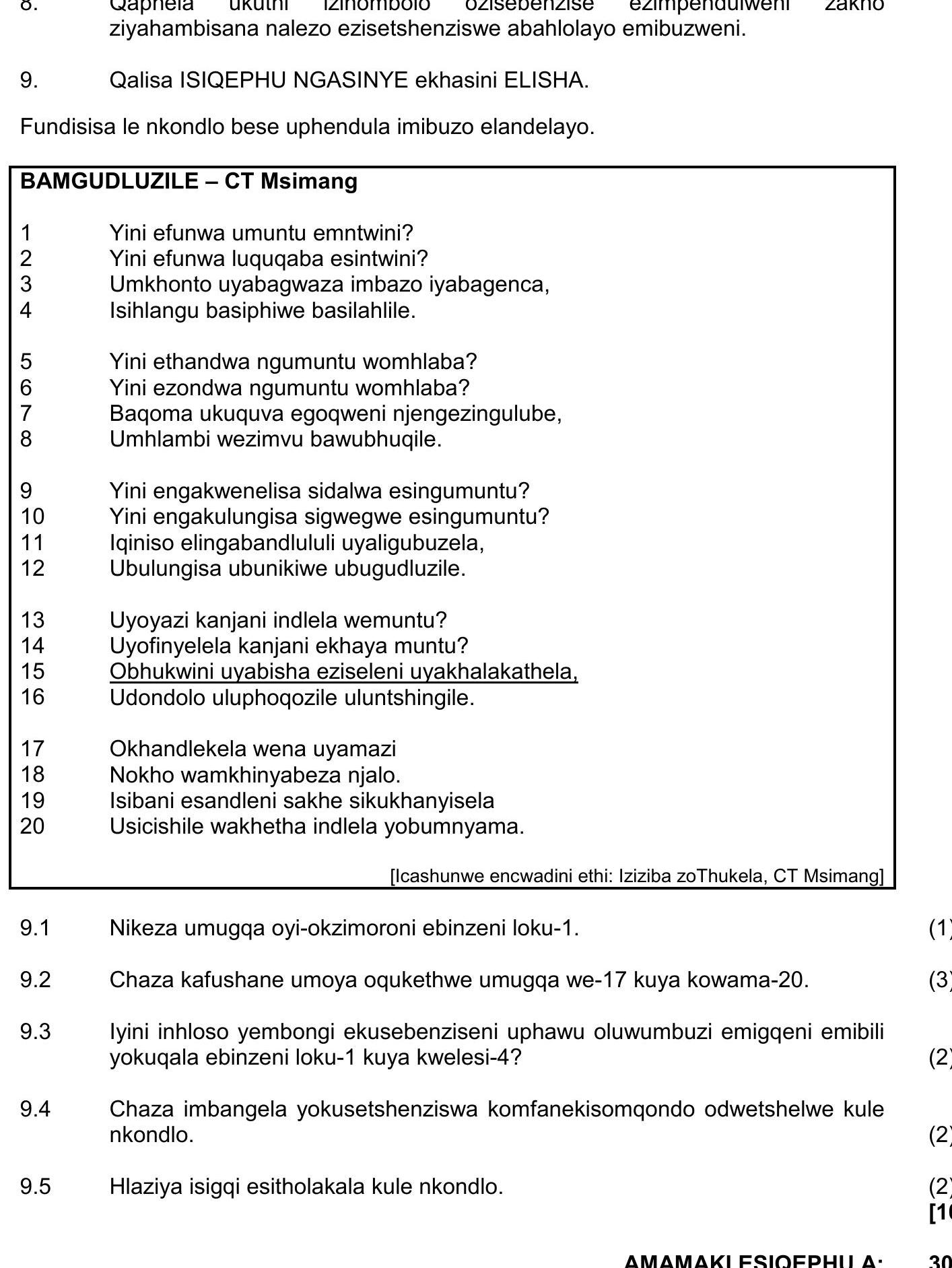 Qalisa-ISIQEPHU-NGASINYI-eKhasini-ELISHA-NSC IsiZulu HL-Question 9-2018-Paper 2.png
