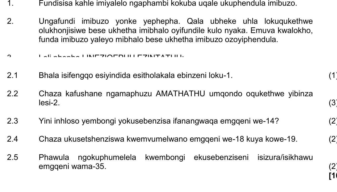 Ungafundi-imidlalo-yongoti-yephupha-NSC IsiZulu HL-Question 2-2019-Paper 2.png