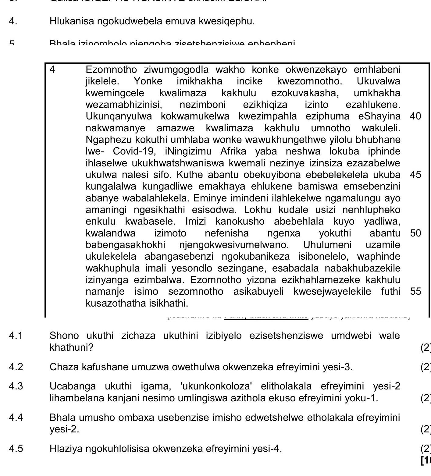 4-Ezomnotho-ziwumgogodla-wakho-wonke-okenzekayo-emhlabeni-jikelele-NSC IsiZulu HL-Question 4-2021-Paper 1.png