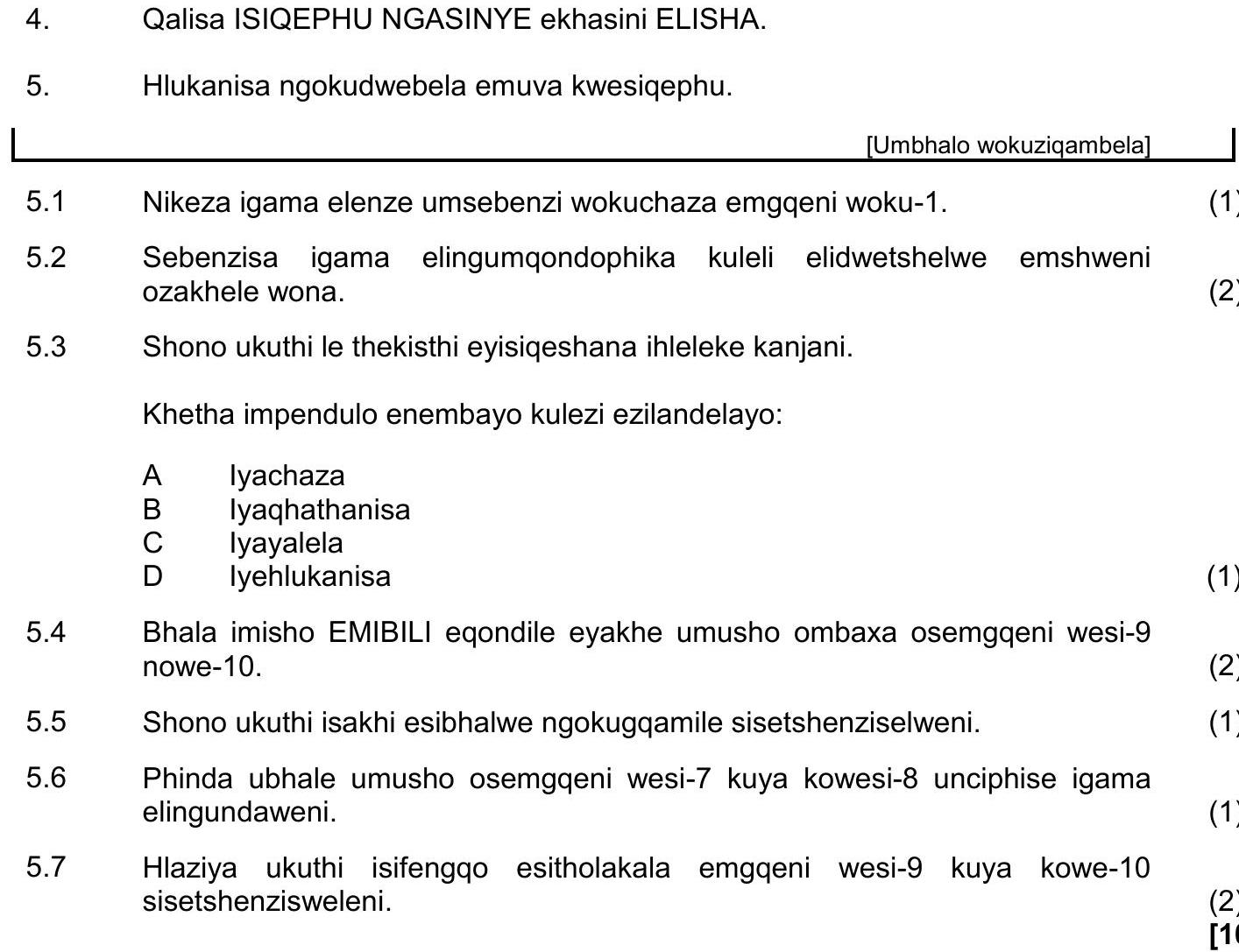 Qalisa-ISIQEPHU-NGASINYE-ekhasi-ni-ELISHA-NSC IsiZulu HL-Question 5-2022-Paper 1.png