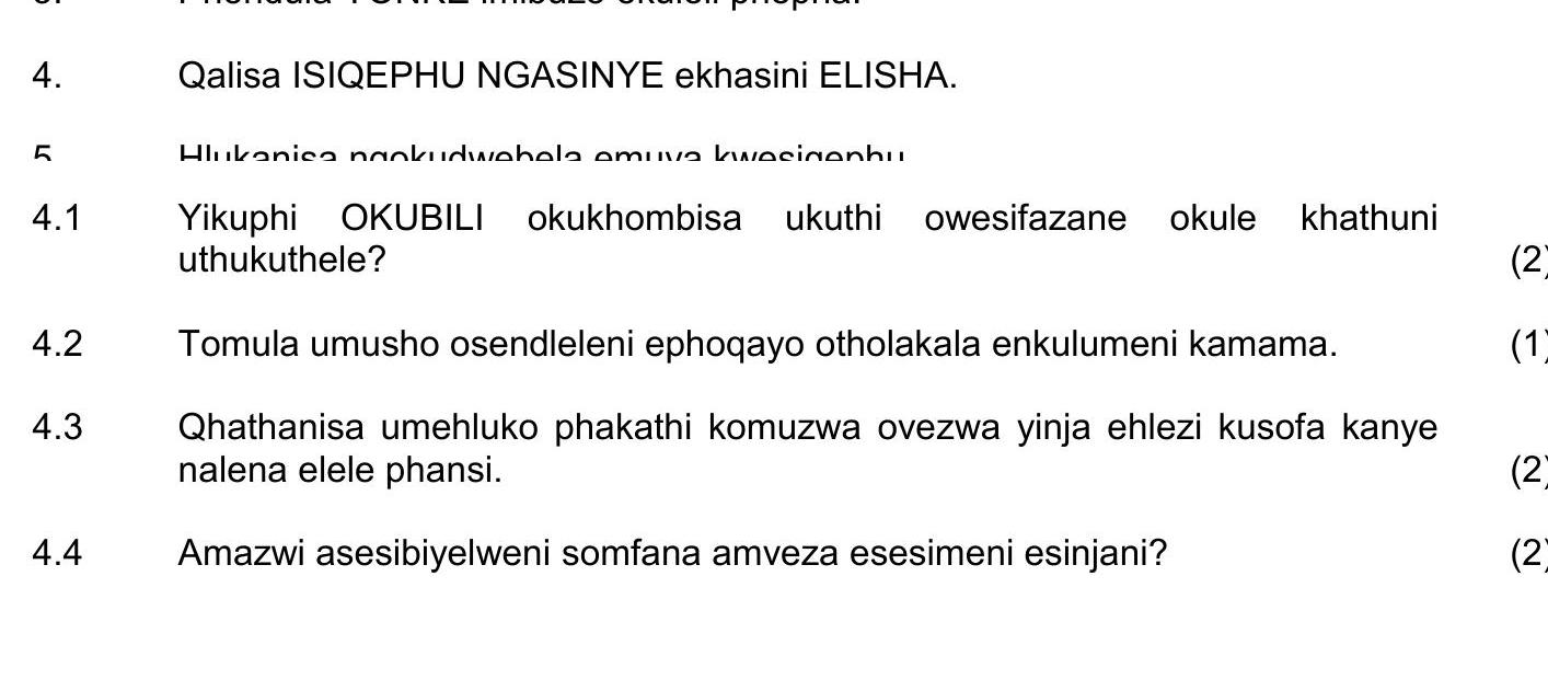 Qalisa-ISIQEPHU-NGASINYENE-ekhasini-ELISHA-NSC IsiZulu HL-Question 4-2023-Paper 1.png