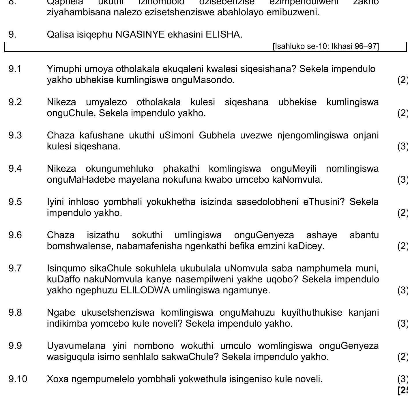 9.1-Yimuphi-umoya-opholile-ekuqaleni-kwesigishana?-Sekela-impendulo-yakho-ubheke-kumlingiswa-onguMasondo-NSC IsiZulu HL-Question 9-2023-Paper 2.png