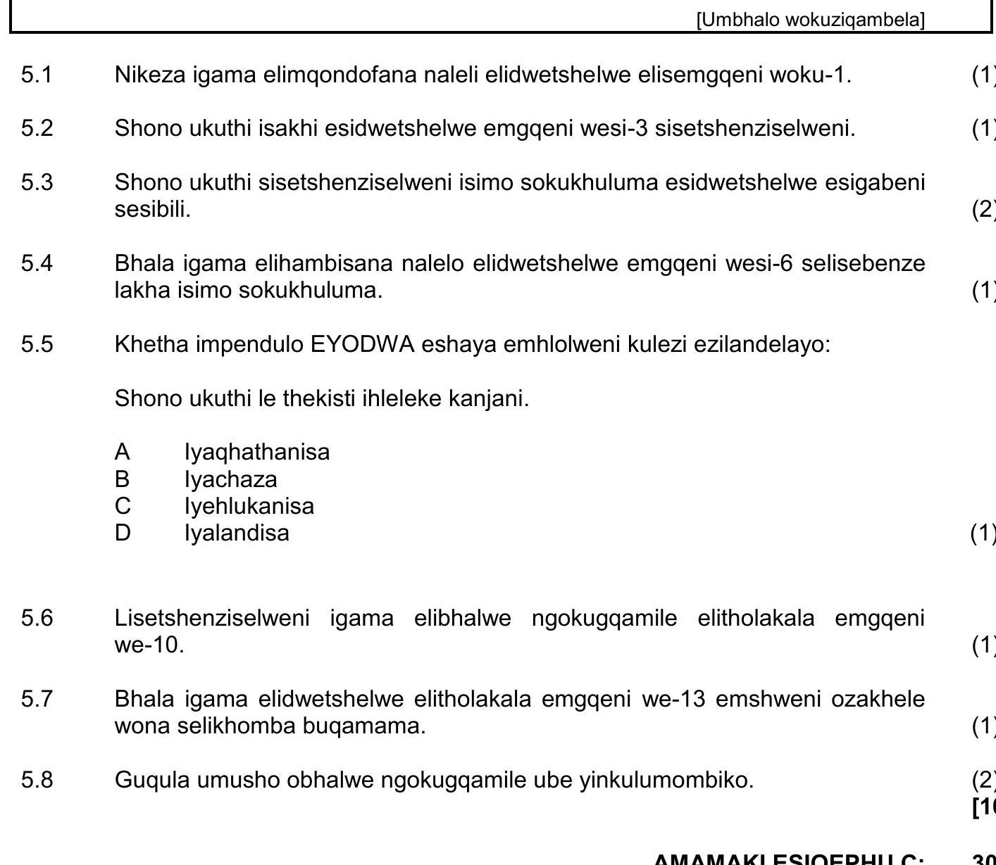 Nikiza-igama-eliqondofana-nalleli-edliwdetshelwe-elisemqeni-woku-1-NSC IsiZulu HL-Question 5-2023-Paper 1.png