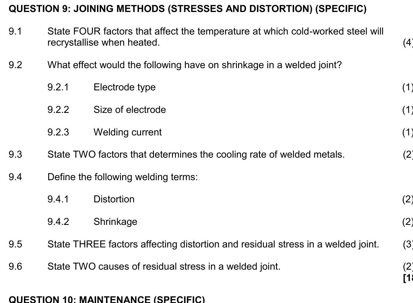 9.1-State-FOUR-factors-that-affect-the-temperature-at-which-cold-worked-steel-will-recrystallise-when-heated-NSC Mechanical Technology Welding and Metalwork-Question 9-2021-Paper 1.png