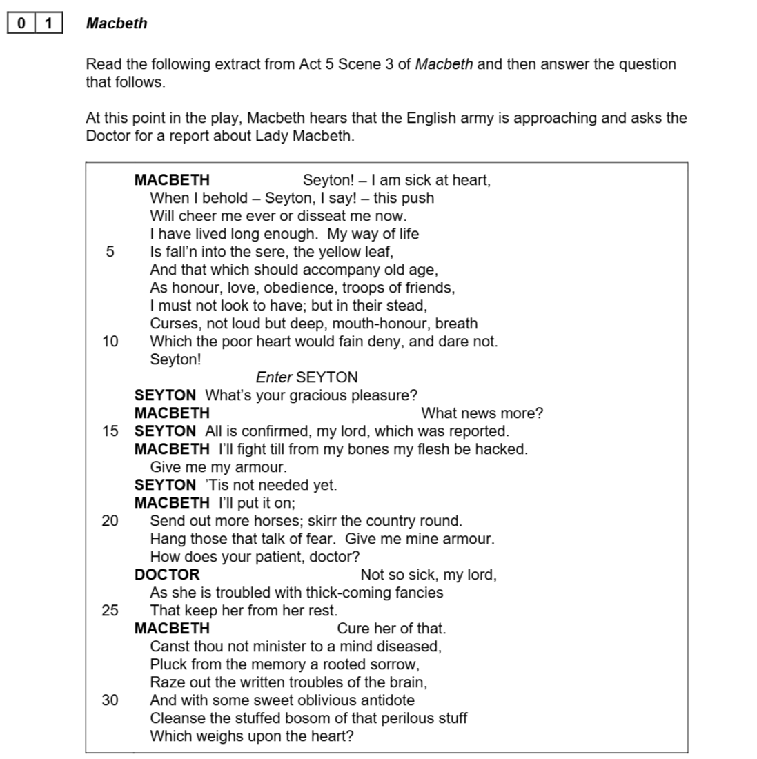 Read-the-following-extract-from-Act-5-Scene-3-of-Macbeth-and-answer-the-question-that-follows-AQA-GCSE English Literature-Question 1-2023-Paper 1.png