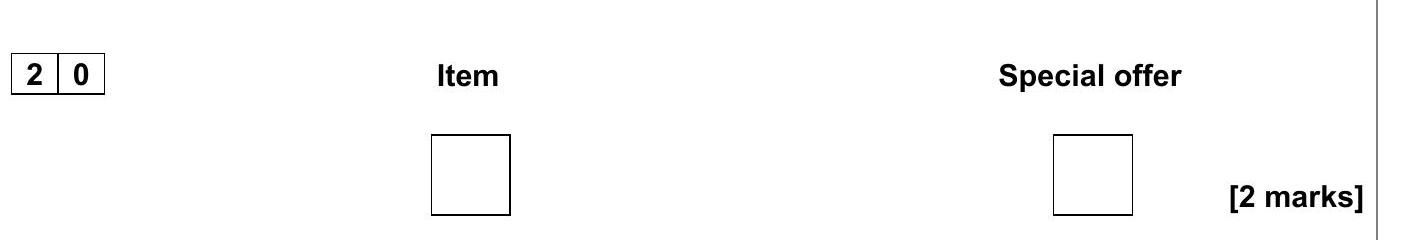Item:-________________-Special-offer:-________________---AQA-GCSE French-Question 20-2022-Paper 1.png