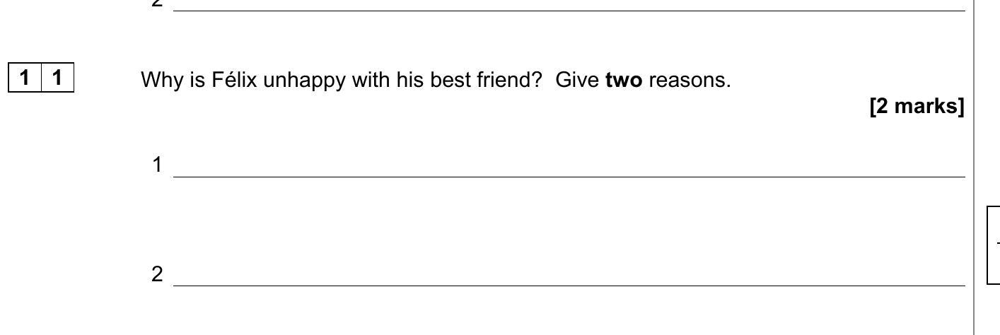 Why-is-Félix-unhappy-with-his-best-friend?-Give-two-reasons-AQA-GCSE French-Question 11-2022-Paper 1.png