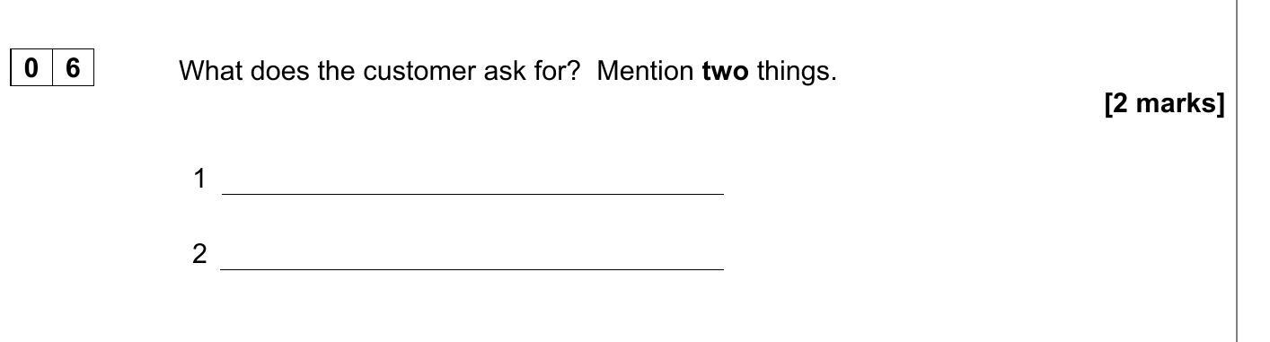 What-does-the-customer-ask-for?-Mention-two-things-AQA-GCSE French-Question 6-2021-Paper 1.png