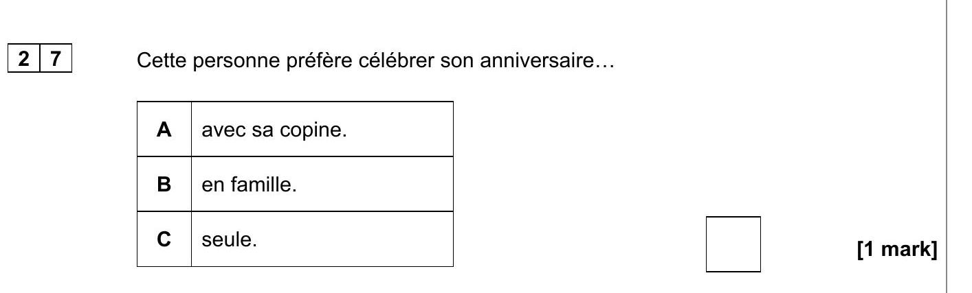 Cette-personne-préfère-célébrer-son-anniversaire…--A-avec-sa-copine-AQA-GCSE French-Question 27-2020-Paper 1.png