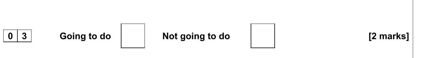 Going-to-do:-H-Not-going-to-do:-A-AQA-GCSE French-Question 3-2020-Paper 1.png