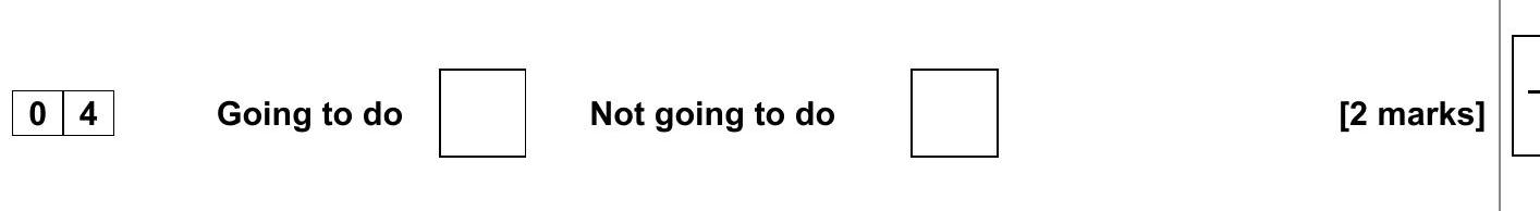 Going-to-do:-D-Not-going-to-do:-B-AQA-GCSE French-Question 4-2020-Paper 1.png