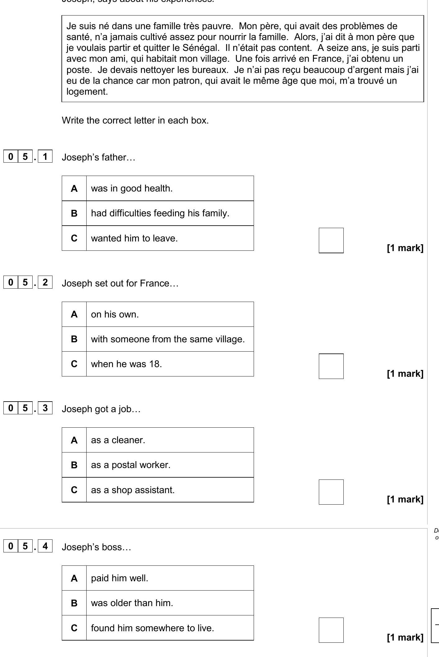 GCSE AQA French Social and Global Issues: Je suis né dans une famille très