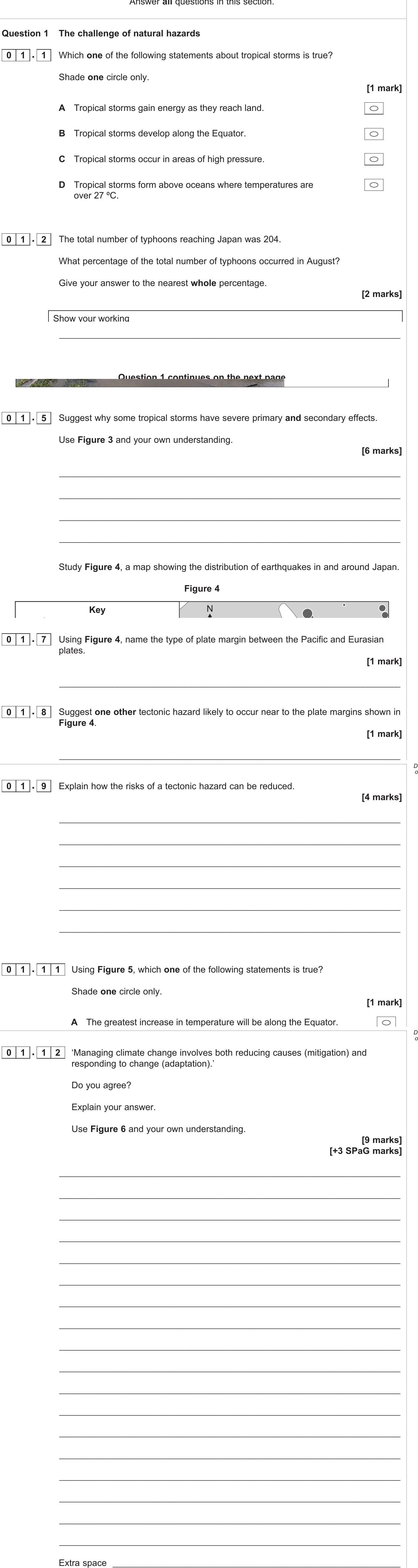 Gcse Aqa Geography 1 3 Weather Hazards The Challenge Of Natural Hazards