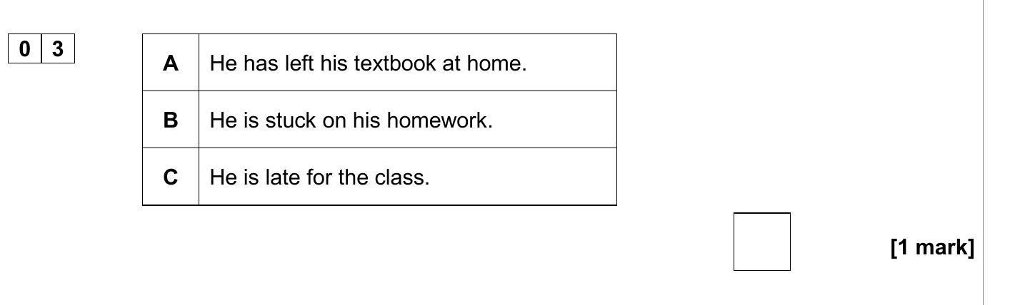 A-He-has-left-his-textbook-at-home-AQA-GCSE Spanish-Question 3-2020-Paper 1.png