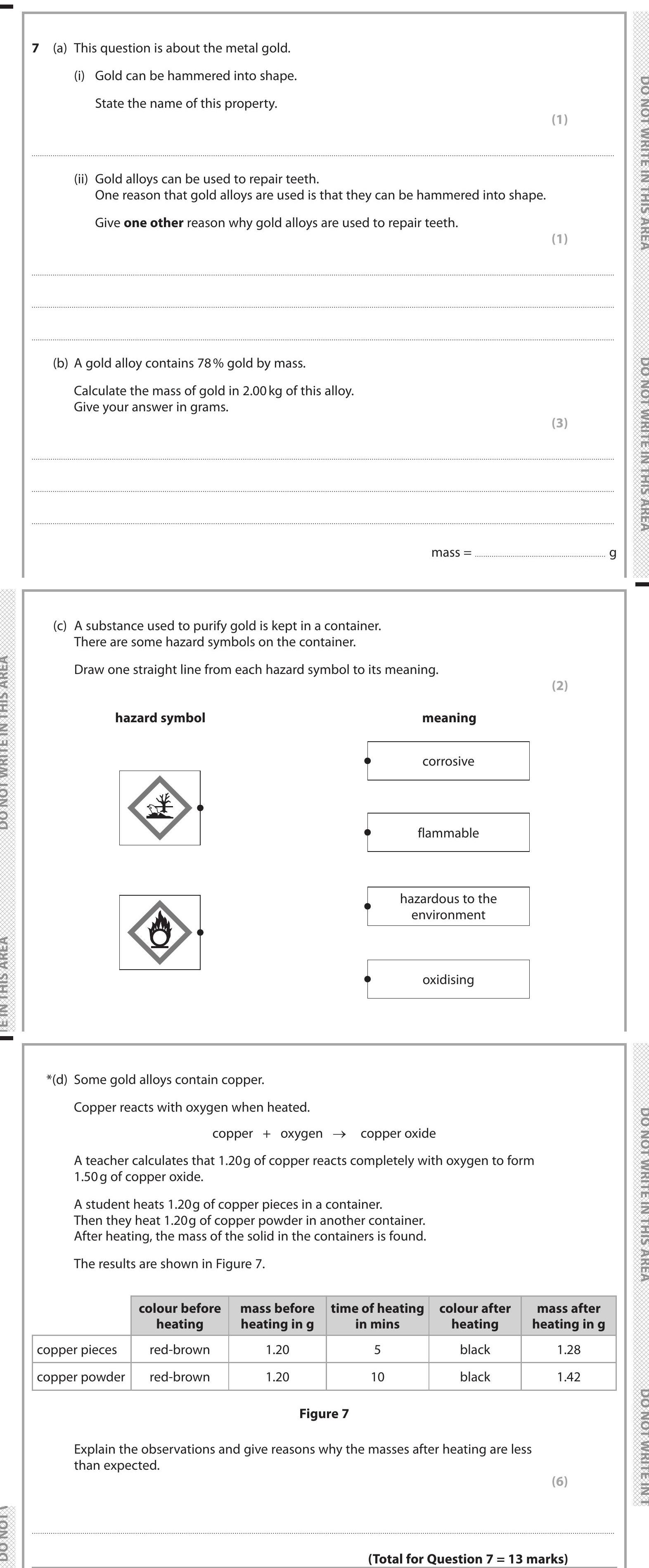 GCSE Edexcel Chemistry Types of materials and their uses: This question ...
