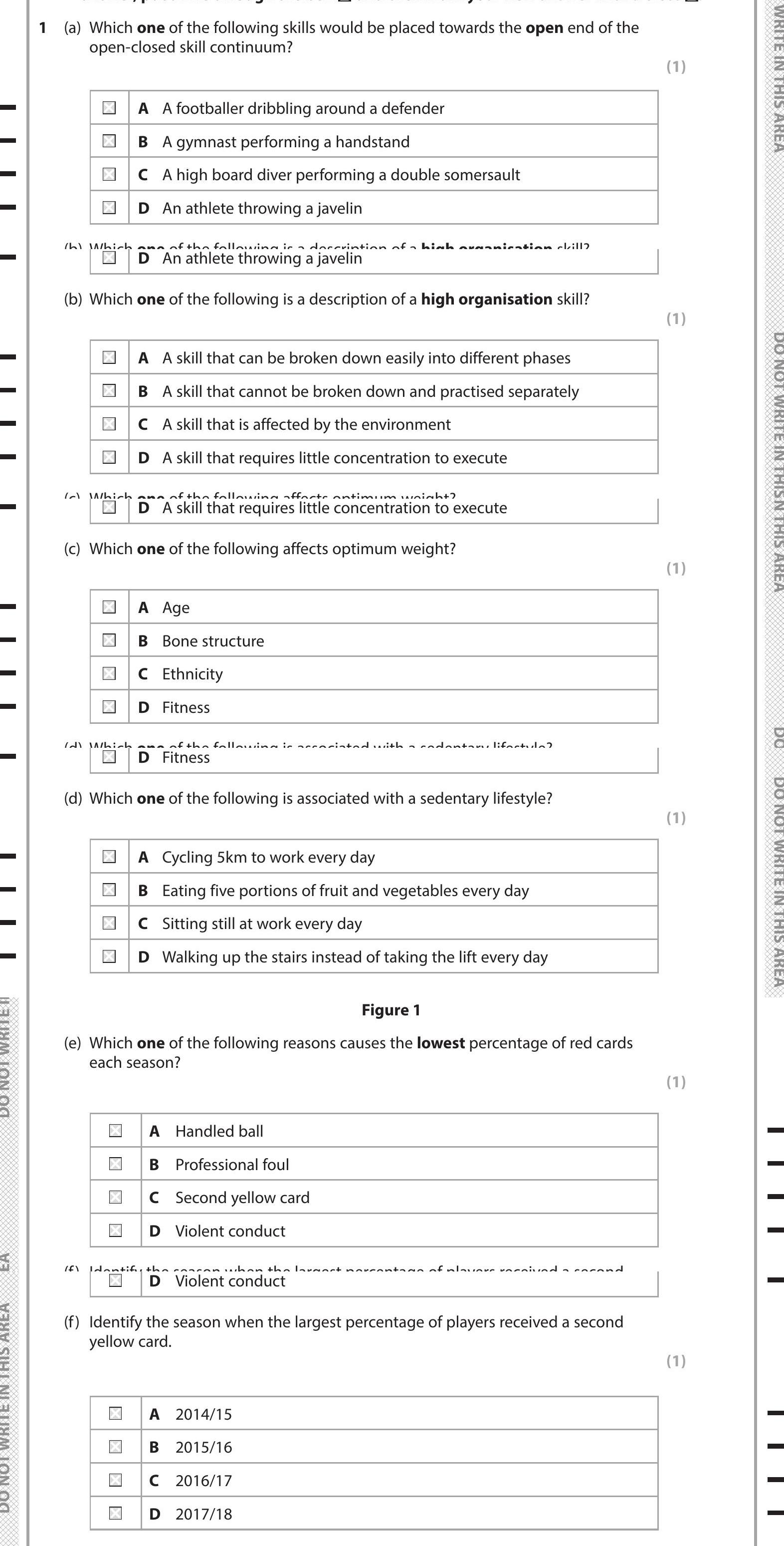 GCSE Edexcel Physical Education Movement Analysis: 1. Which one of the ...