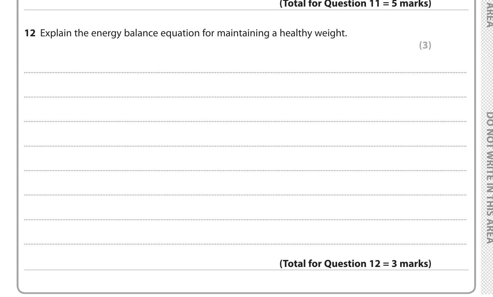 12-Explain-the-energy-balance-equation-for-maintaining-a-healthy-weight.---Edexcel-GCSE Physical Education-Question 12-2019-Paper 1.png