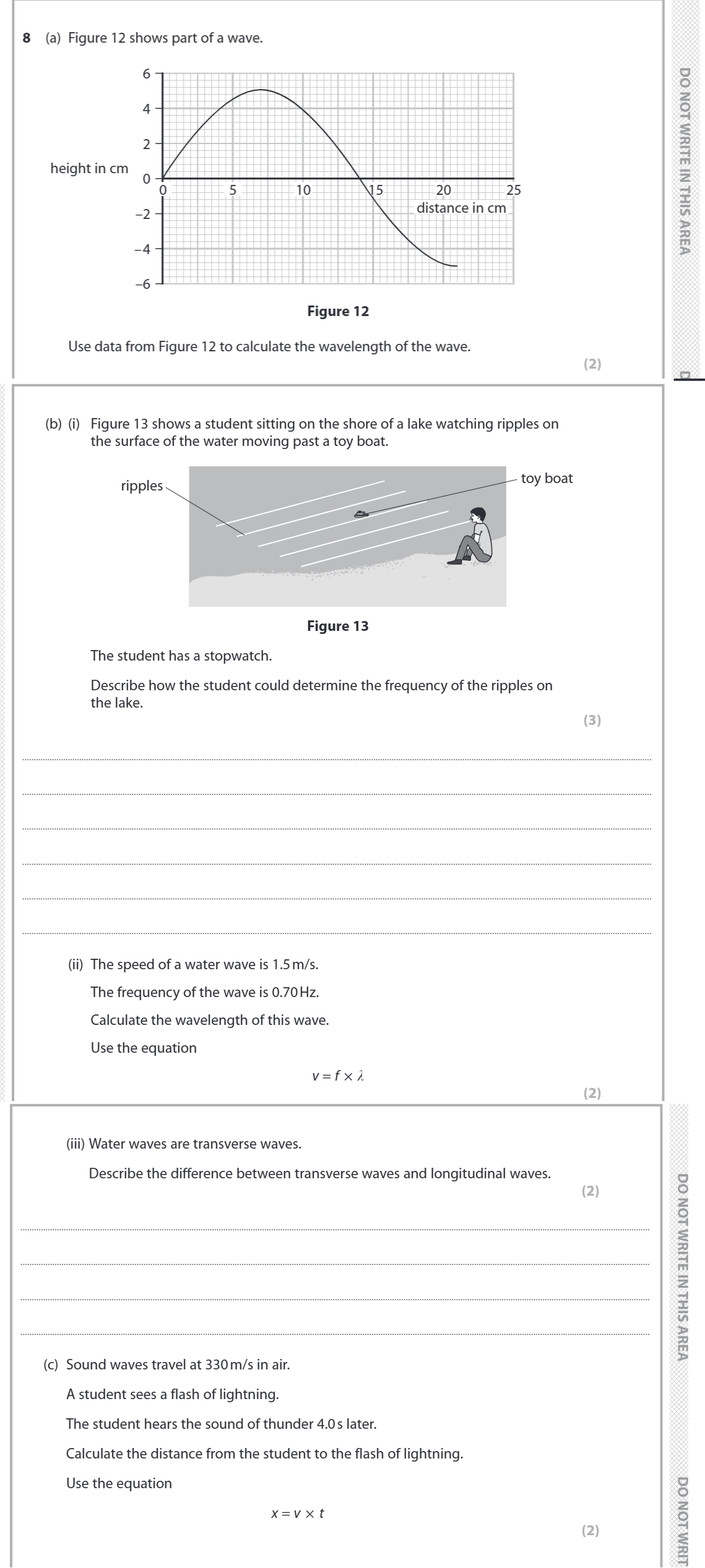 8-(a)-Figure-12-shows-part-of-a-wave-Edexcel-GCSE Physics-Question 8-2021-Paper 1.png