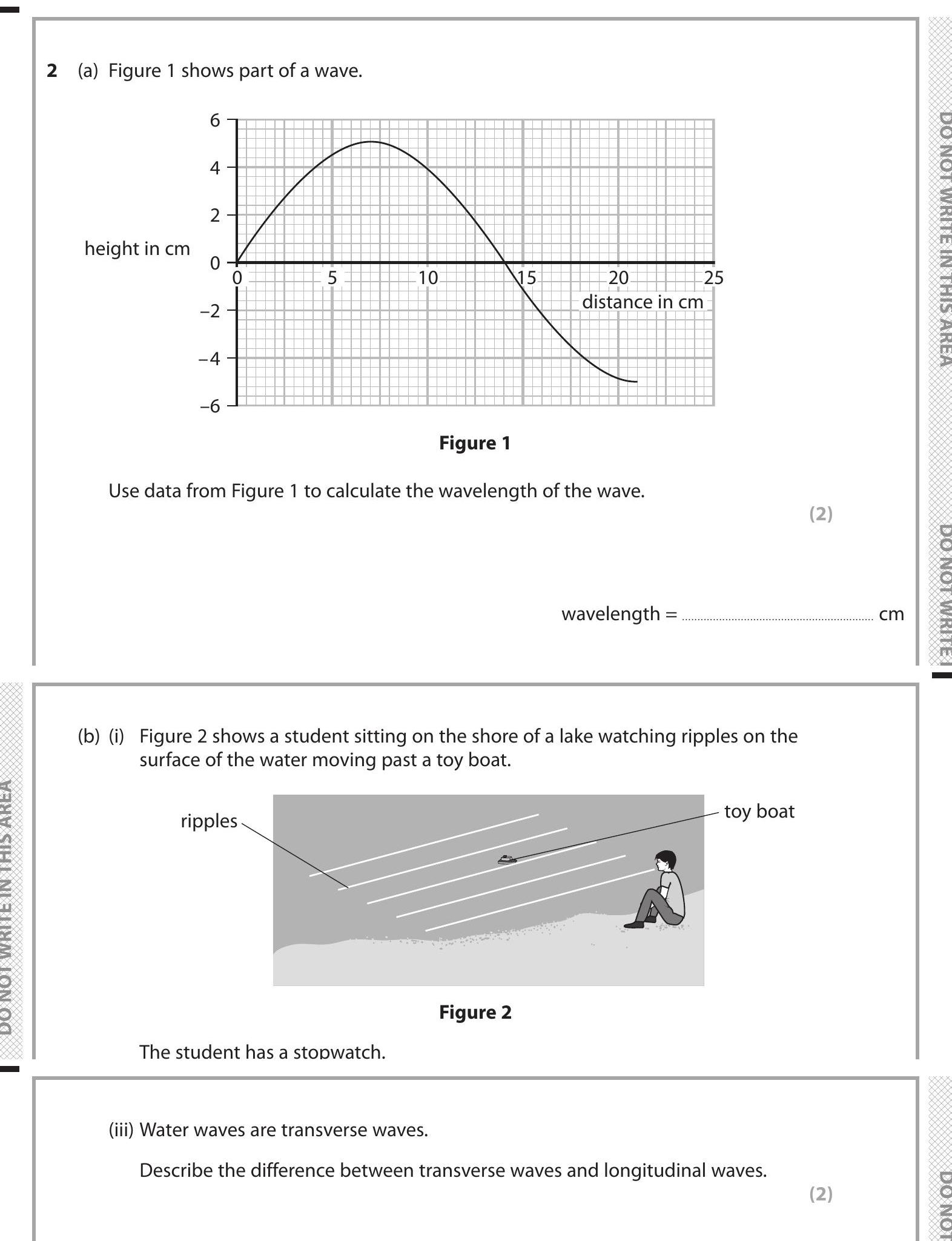 GCSE Edexcel Physics Waves: Figure 1 shows part of a wave.