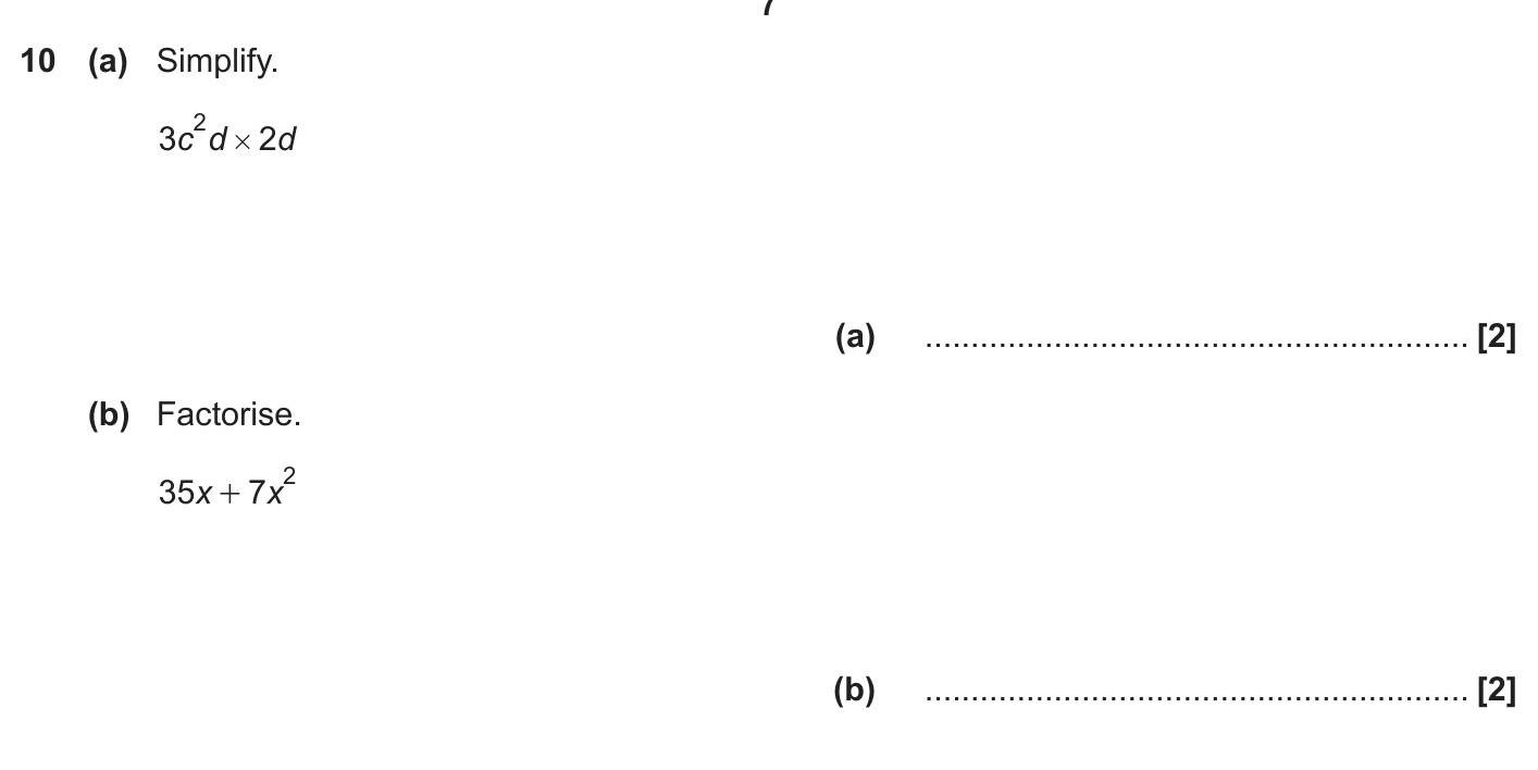 10-(a)-Simplify:-3c^2-d-\times-2d--(b)-Factorise-OCR-GCSE Maths-Question 10-2021-Paper 1.png