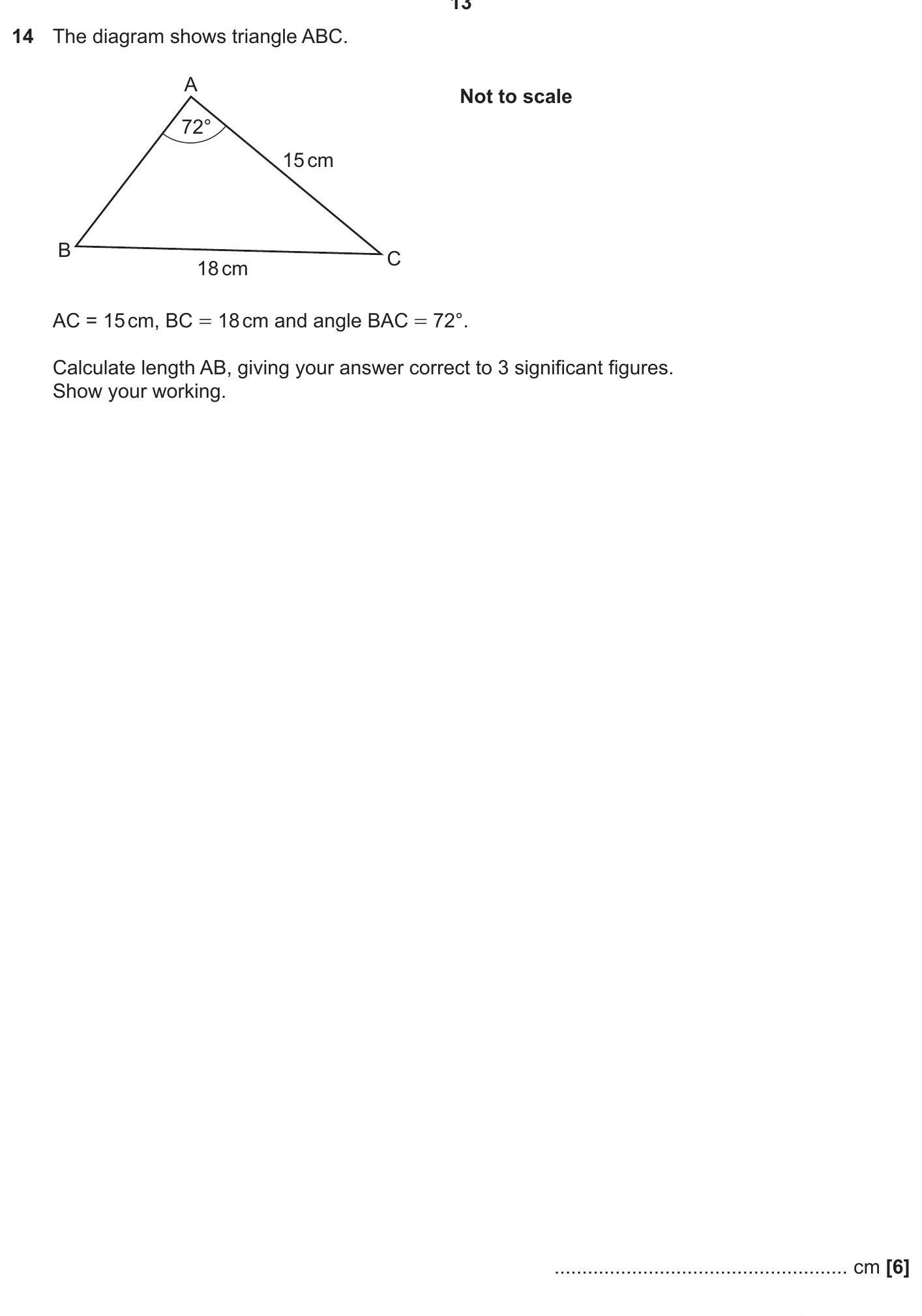 GCSE OCR Maths Double brackets: The diagram shows triangle ABC.