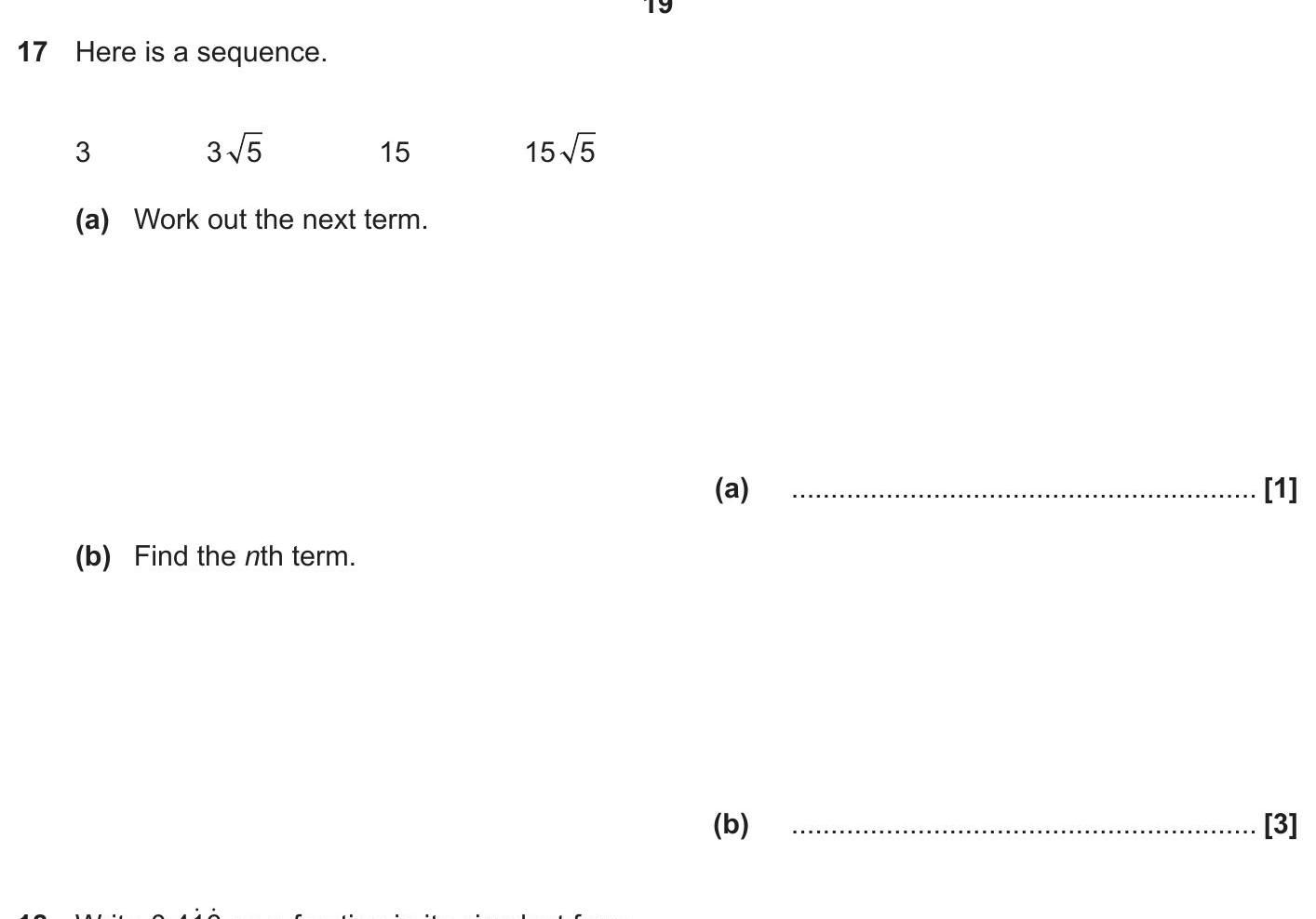 Here-is-a-sequence-OCR-GCSE Maths-Question 17-2020-Paper 6.png