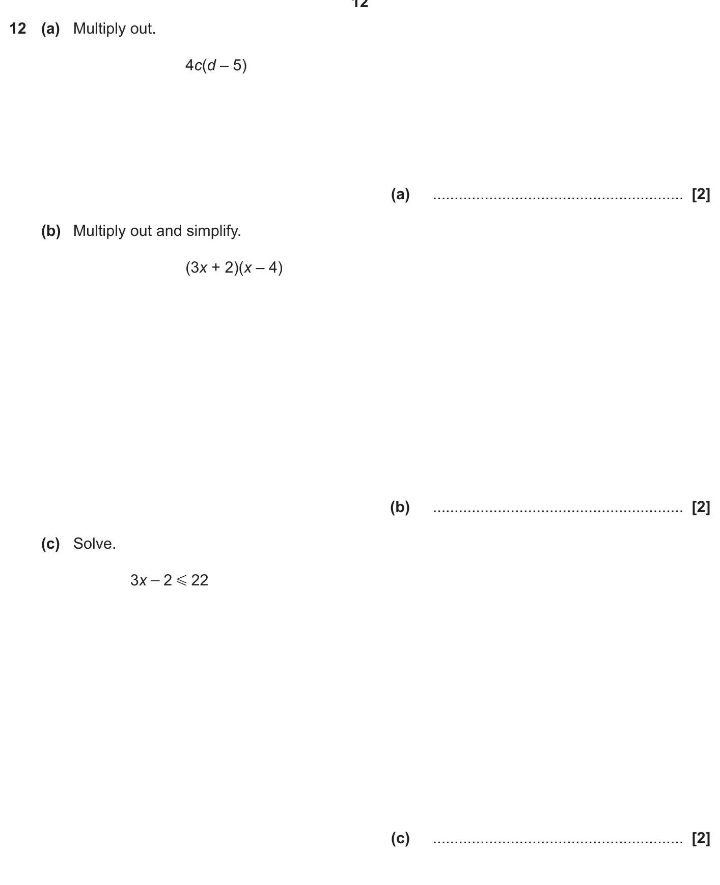 12--(a)-Multiply-out-OCR-GCSE Maths-Question 12-2018-Paper 1.png