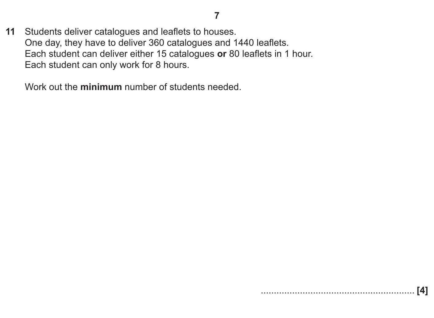 Students-deliver-catalogues-and-leaflets-to-houses-OCR-GCSE Maths-Question 11-2017-Paper 1.png