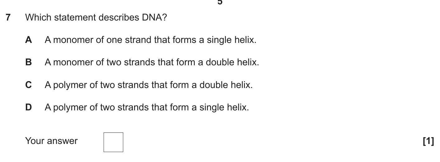 Which-statement-describes-DNA?--A-OCR Gateway-GCSE Biology-Question 7-2021-Paper 1.png