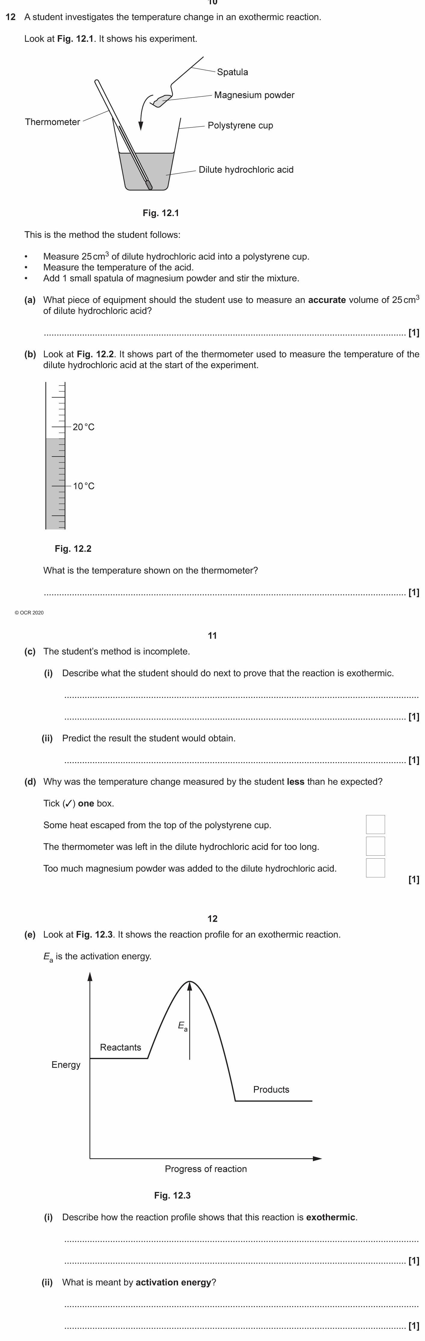 A-student-investigates-the-temperature-change-in-an-exothermic-reaction-OCR Gateway-GCSE Chemistry Combined Science-Question 12-2020-Paper 1.png