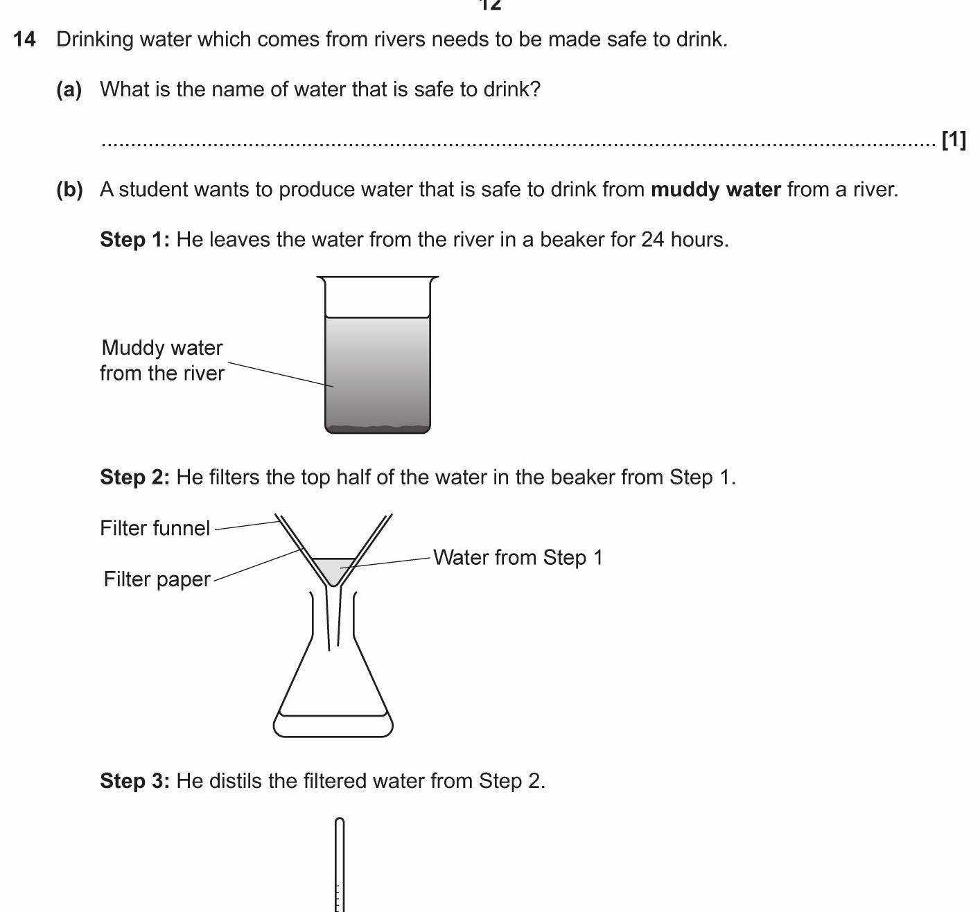 Drinking-water-which-comes-from-rivers-needs-to-be-made-safe-to-drink-OCR Gateway-GCSE Chemistry Combined Science-Question 14-2020-Paper 1.png