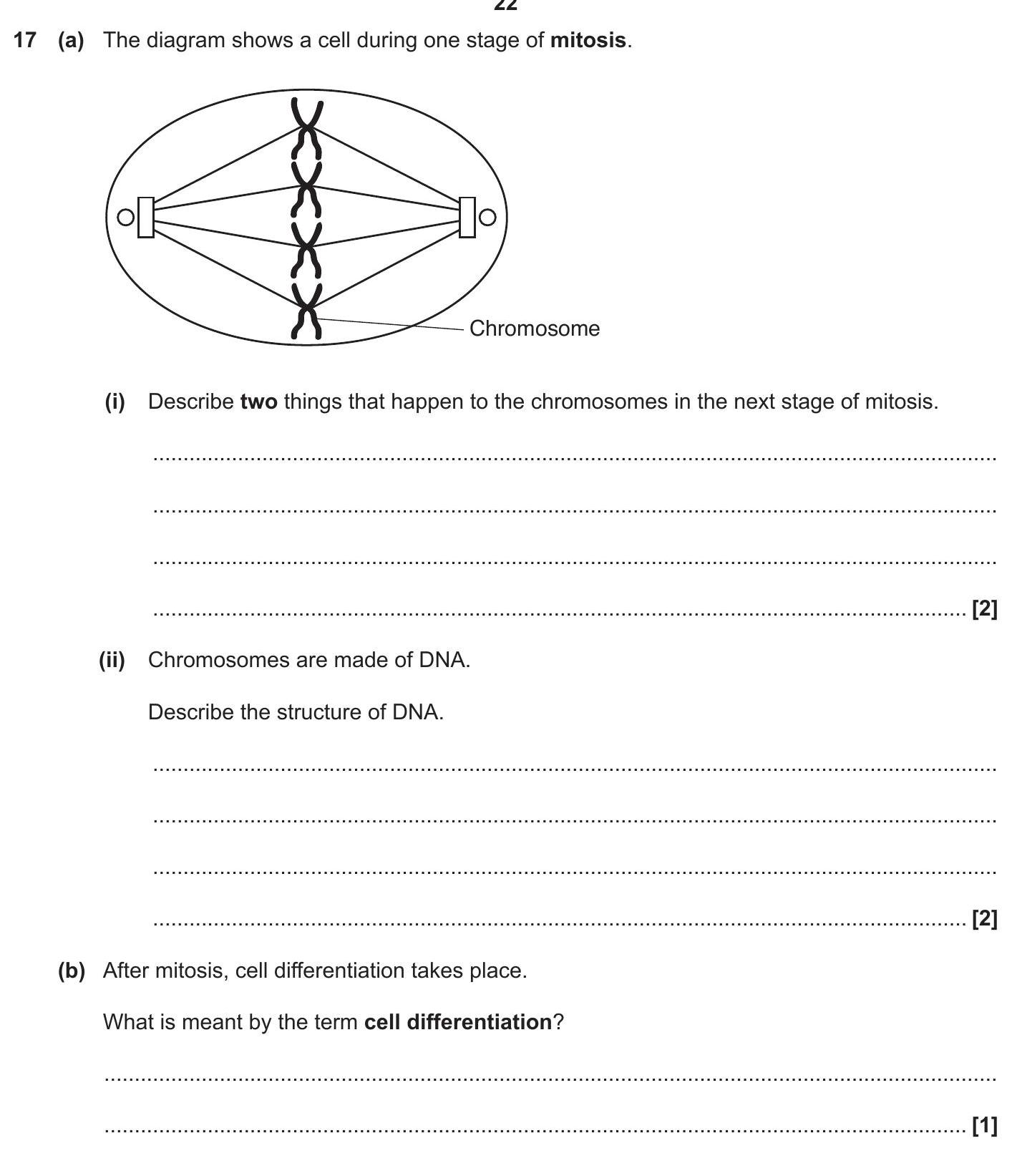 The-diagram-shows-a-cell-during-one-stage-of-mitosis-OCR Gateway-GCSE Biology Combined Science-Question 17-2018-Paper 1.png