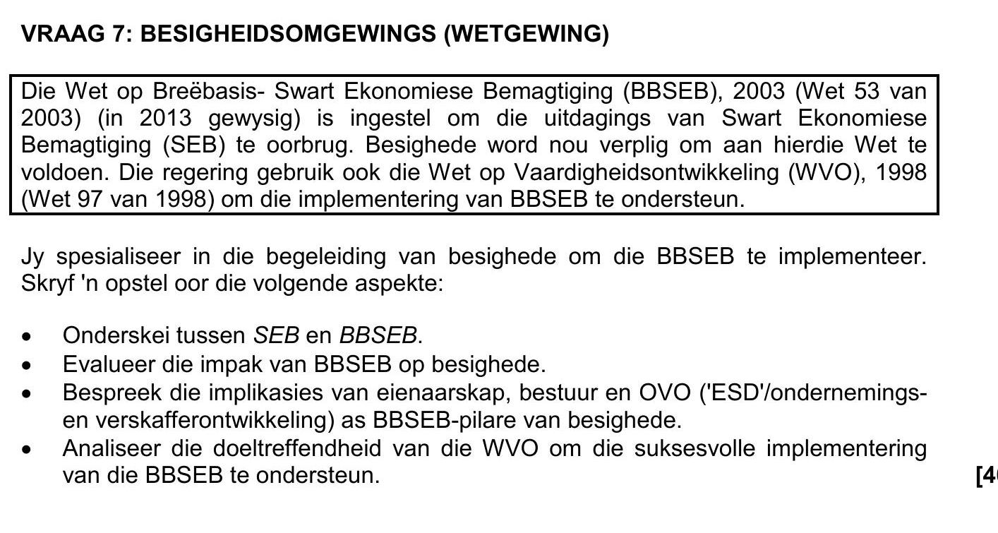 Die-Wet-op-Breëbasis--Swart-Economiese-Bemagtiging-(BBSEB),-2003-(Wet-53-van-2003)-(in-2013-gewysig)-is-ingestel-om-die-uitdagings-van-Swart-Economiese-Bemagtiging-(SEB)-te-oorbrug-NSC Business Studies-Question 7-2017-Paper 1.png